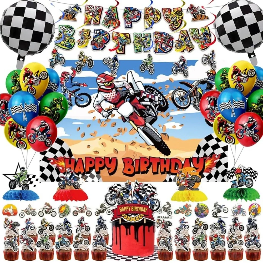 Super Dirt Bike Motocross Happy Birthday kit 40 x 60,